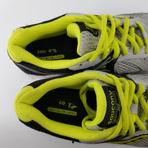 Saucony Running Walking Shoes Leather Mesh 4.50 Boys Cohesion Green Grey Black - Picture 9 of 13